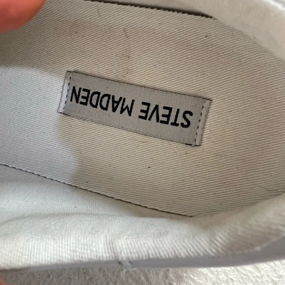 Steve Madden White Michigan Platform Sneakers Chunky Lug Sole Y2K Streetwear 9.5